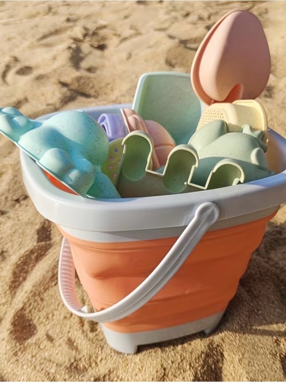 Beach Toy Bucket Set - Peach & Mint